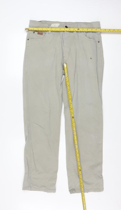Wrangler Men's Beige Texas Chino Trousers W34 L30 Cotton Stretch
