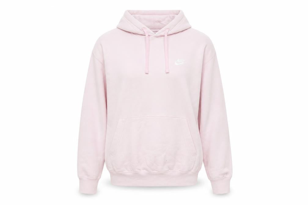 Nike Women Pink Pullover Hoodie Medium Cotton Blend Casual
