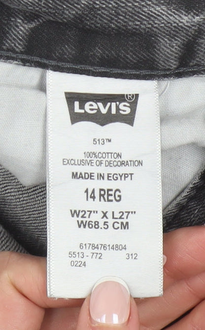 Levi's Women's Grey 513 Slim Straight Jeans Size 14 Regular 27in
