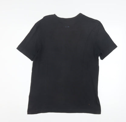 Hugo Boss Men's Black Cotton Crew Neck Short Sleeve T-Shirt L