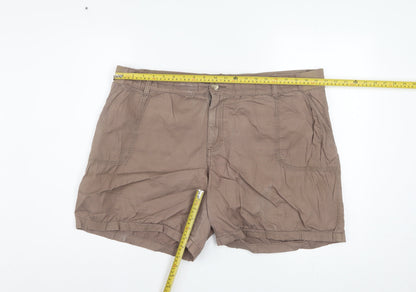 Lee Riders Men Brown Midrise Cargo Shorts Size M 37in Cotton Stretch