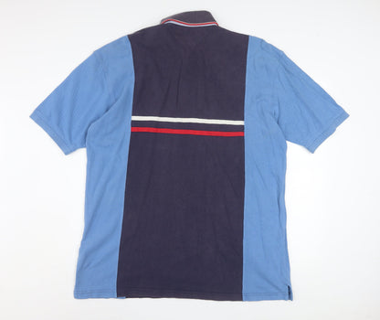 Tommy Hilfiger Men's Blue XL Colourblock Polo Shirt
