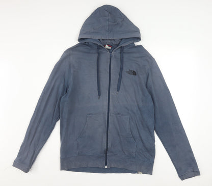 The North Face Men's Blue Full Zip Cotton Hoodie Size M