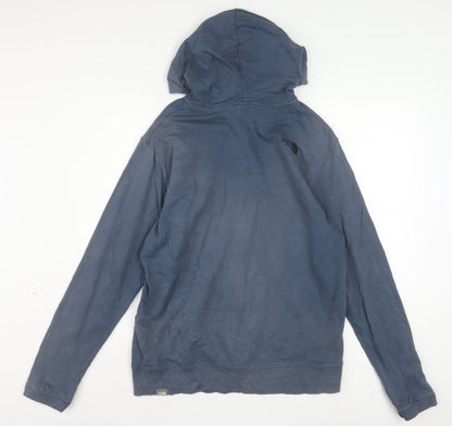 The North Face Men's Blue Full Zip Cotton Hoodie Size M