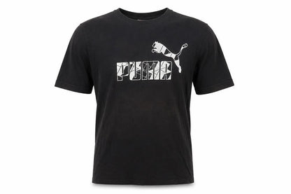 Puma Men's Black Graphic Logo T-Shirt Size L Short Sleeve Sports Style