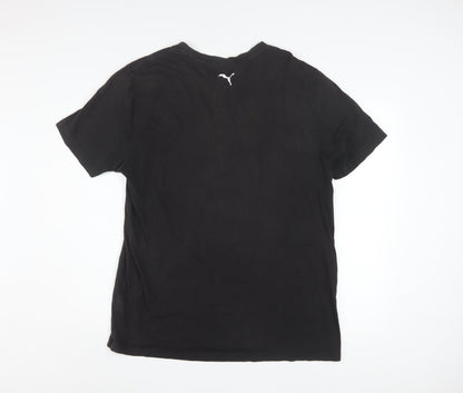Puma Men's Black Graphic Logo T-Shirt Size L Short Sleeve Sports Style