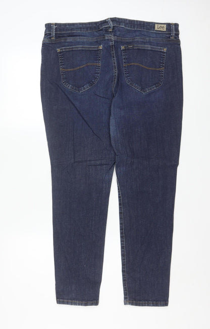 Lee Women's Blue Mid Rise Skinny Slim Fit Sculpting Jeans Size 18