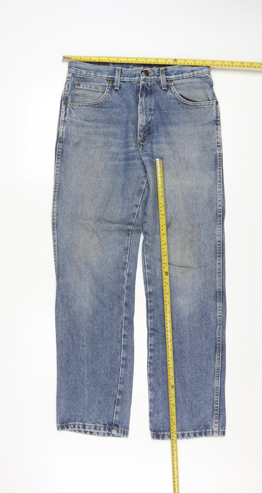 Wrangler Men's Blue Straight Denim Jeans 31W x 32L Classic Regular Fit