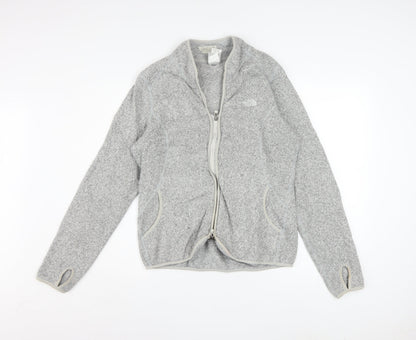 The North Face Women's Grey Fleece Full Zip Active Jacket Size L