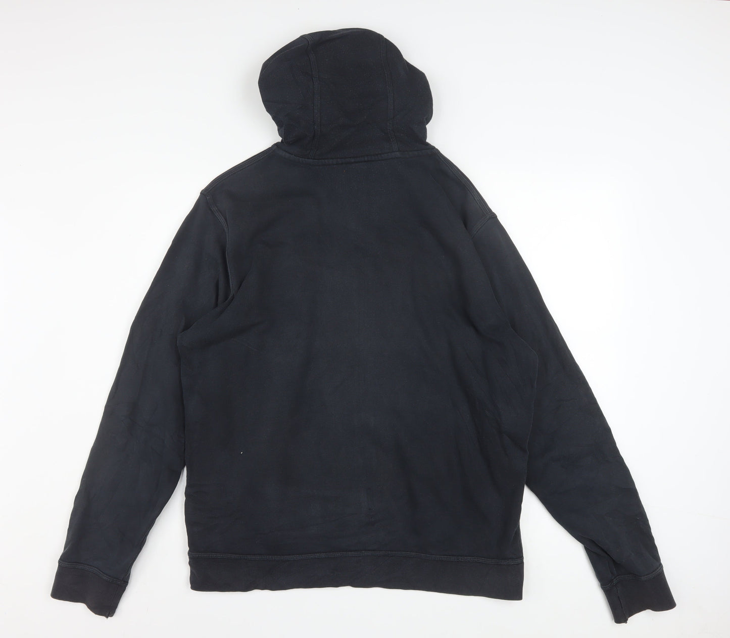 Nike Men's Black Full Zip Hoodie Size L Fleece Cotton Blend