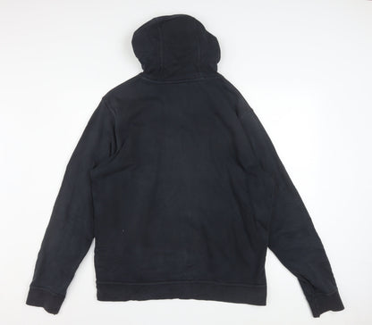 Nike Men's Black Full Zip Hoodie Size L Fleece Cotton Blend