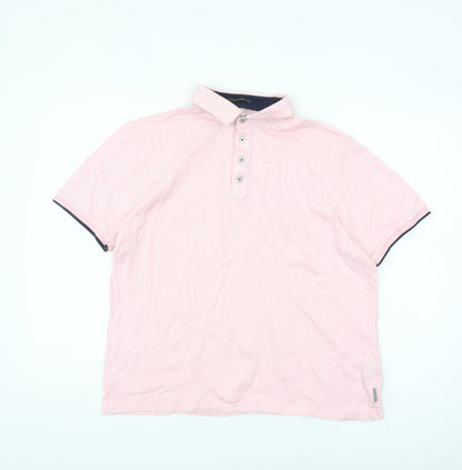 Ted Baker Women Pink Polo Shirt Size 14 Cotton Short Sleeve