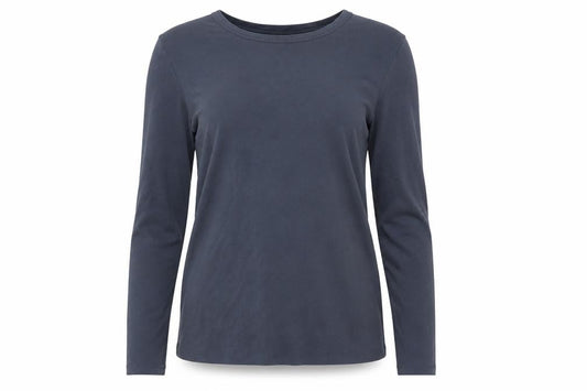 Jones New York Women Blue Long Sleeve Cotton Modal T-Shirt L