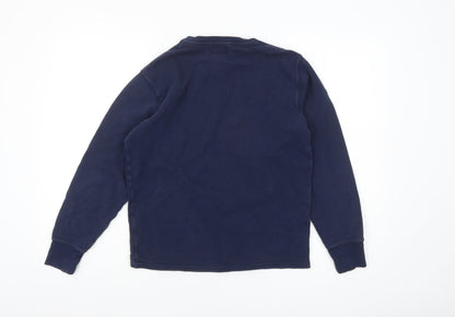 Ralph Lauren Women's Blue Cotton Long Sleeve Crew Neck T-Shirt Size S