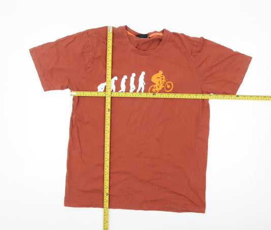 Peter Storm Men's Brown Funny Cycling Graphic Cotton T-Shirt M