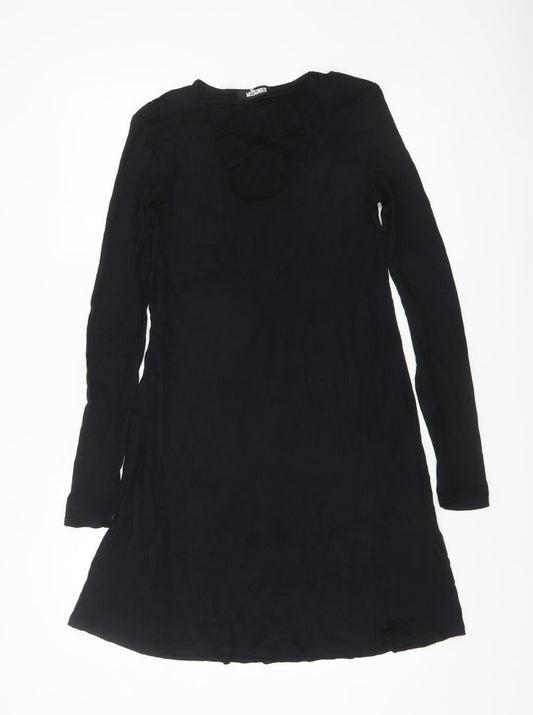 Missguided Women’s Black Long Sleeve A-Line Mini Dress Size 8