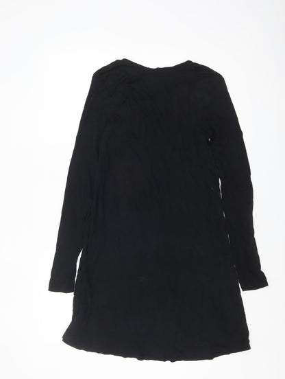 Missguided Women’s Black Long Sleeve A-Line Mini Dress Size 8