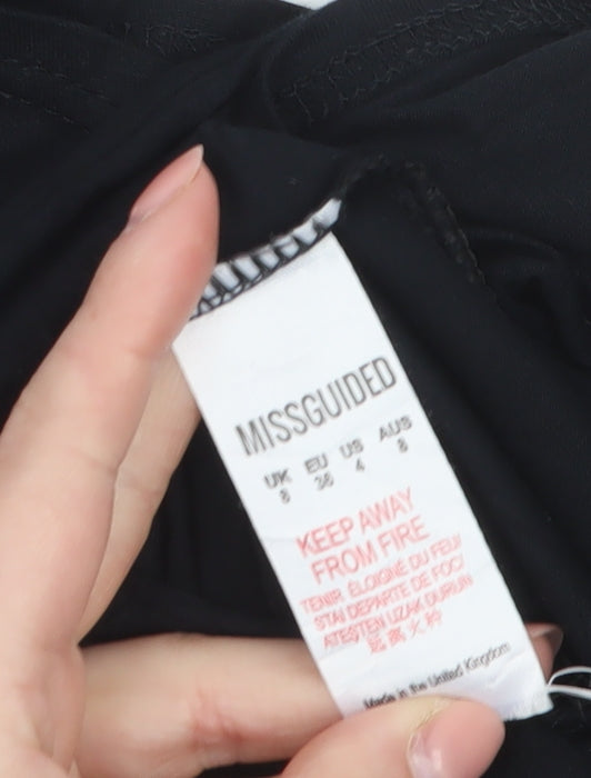 Missguided Women’s Black Long Sleeve A-Line Mini Dress Size 8