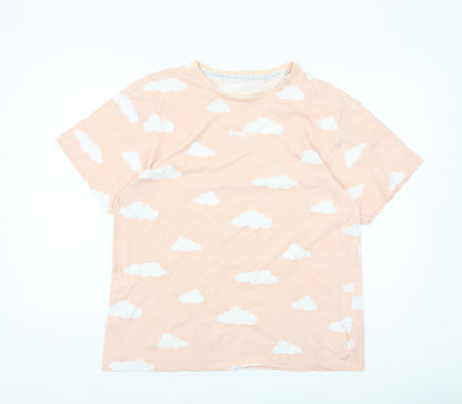 Bench Womens Pink Cloud Print Cotton T-Shirt Size 12