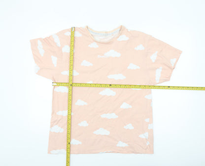 Bench Womens Pink Cloud Print Cotton T-Shirt Size 12