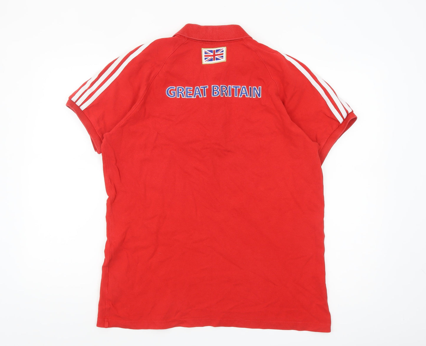 Adidas Team GB Red Polo Shirt Men's M Classic Cotton Olympic Style