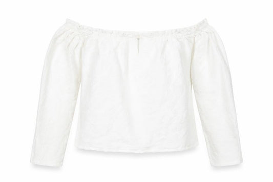 Bershka Women White Off Shoulder Long Sleeve Blouse Size 12