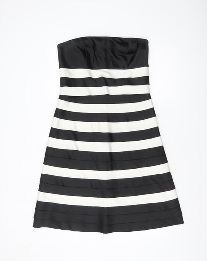 Debenhams Women’s Black White Strapless A-Line Dress Size 12