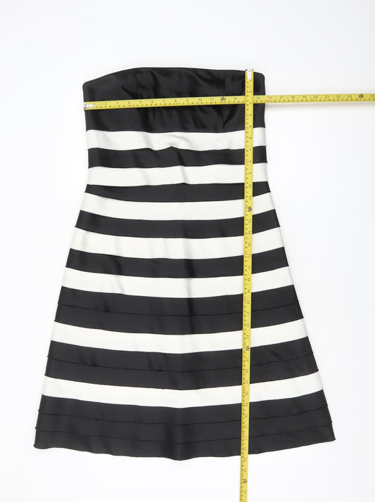 Debenhams Women’s Black White Strapless A-Line Dress Size 12
