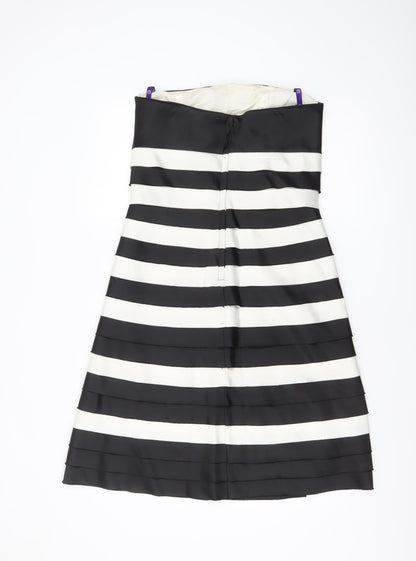 Debenhams Women’s Black White Strapless A-Line Dress Size 12
