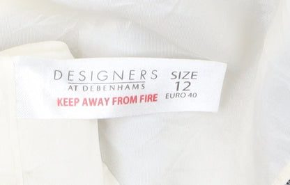 Debenhams Women’s Black White Strapless A-Line Dress Size 12