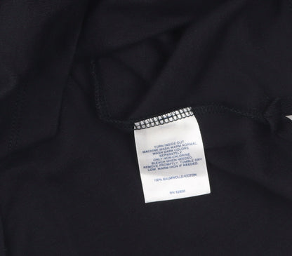 Lands' End Women's Black Cotton Long Sleeve Polo Shirt M