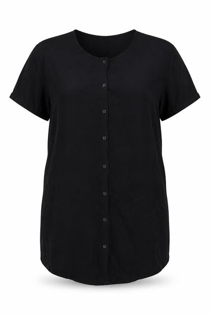 Boohoo Women’s Black Short Sleeve Button-Up Shirt UK 10