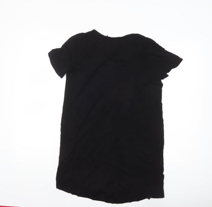 Boohoo Women’s Black Short Sleeve Button-Up Shirt UK 10
