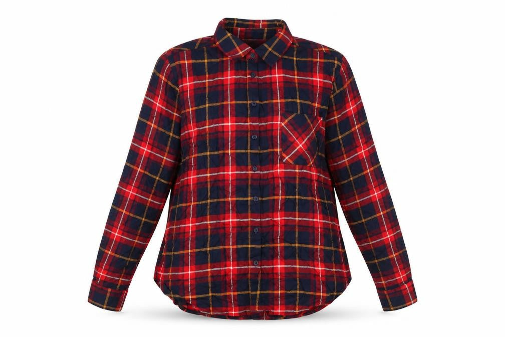 Apricot Womens Red Plaid Long Sleeve Button-Up Shirt Size 14