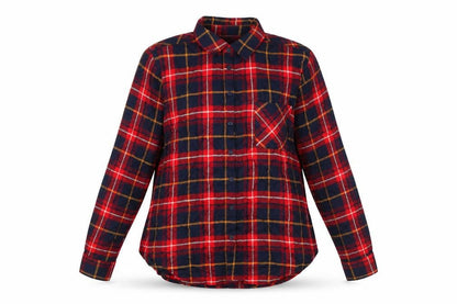 Apricot Womens Red Plaid Long Sleeve Button-Up Shirt Size 14