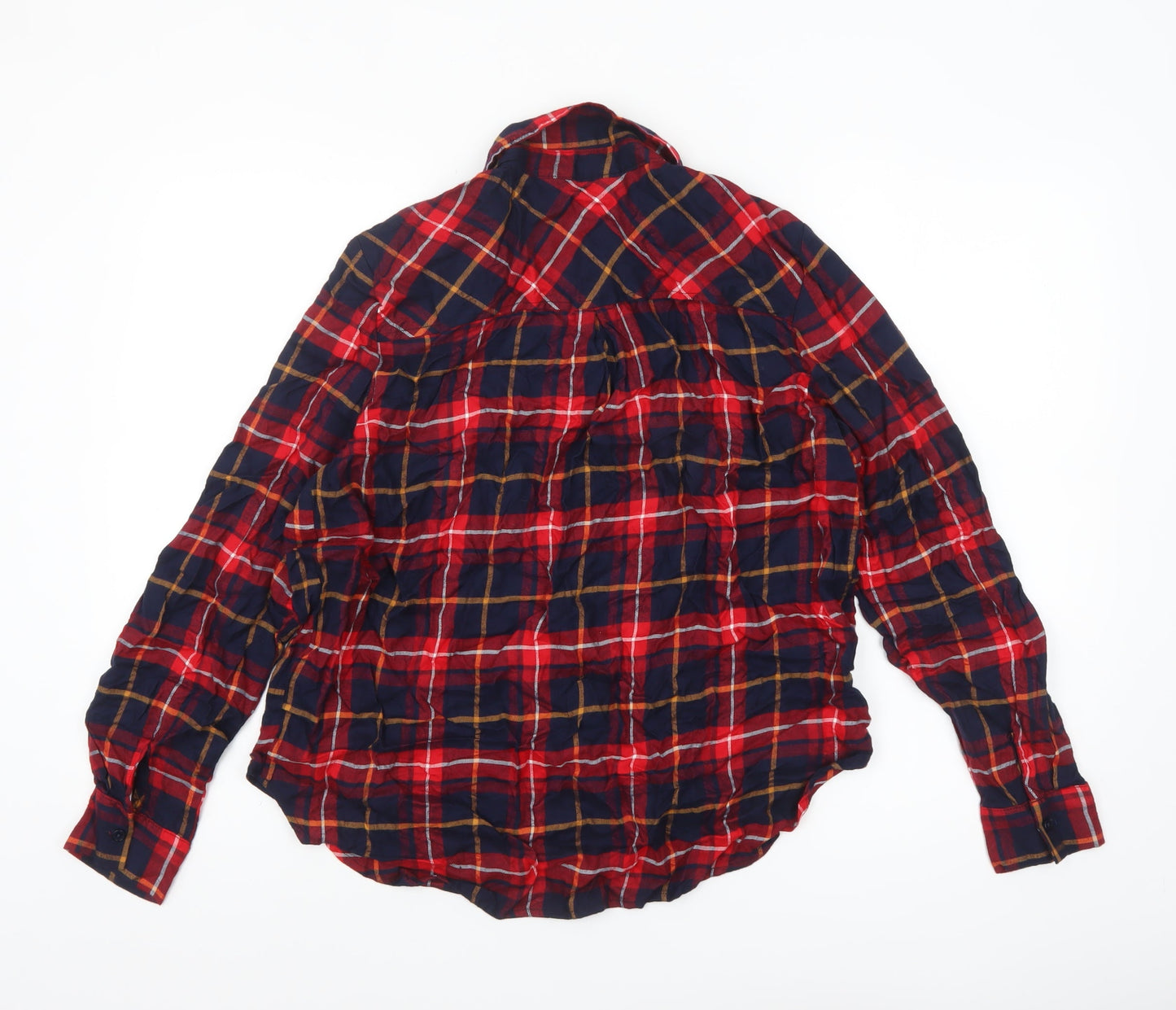Apricot Womens Red Plaid Long Sleeve Button-Up Shirt Size 14