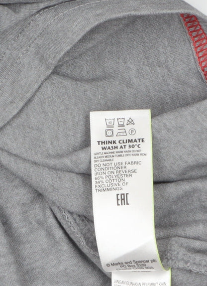 Marks and Spencer Mens Grey Sports Graphic T-Shirt Size S Regular Fit