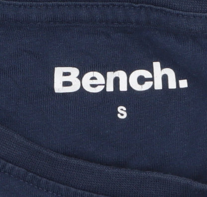 Bench Mens Blue Long Sleeve Cotton Crew Neck Top Size S