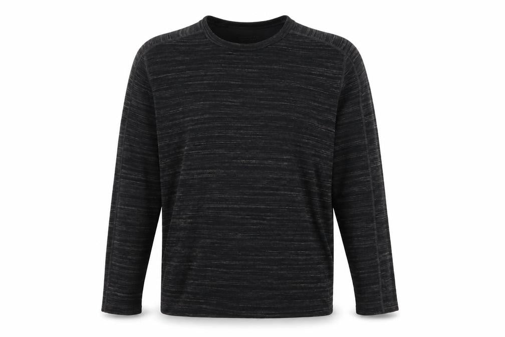 AllSaints Men’s Black Long Sleeve Cotton Blend Crew Neck Top Medium