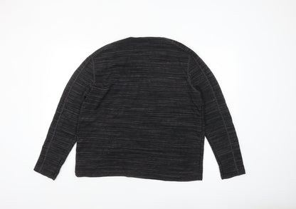 AllSaints Men’s Black Long Sleeve Cotton Blend Crew Neck Top Medium