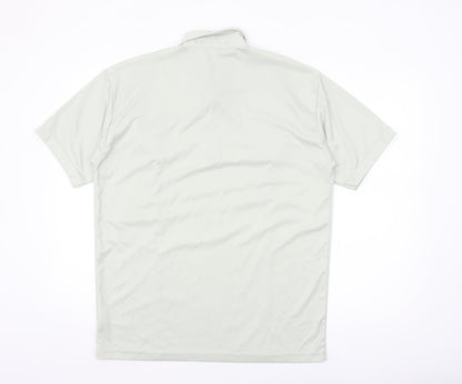 Whispering Smith Men's Light Grey Polyester Short Sleeve Polo Shirt Size L