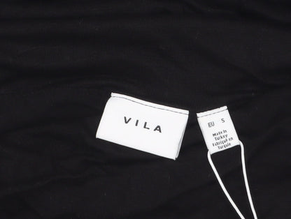 Vila Women's Black Off Shoulder Long Sleeve Top Size 8