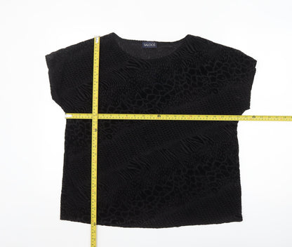 Saloos Women’s Black Velvet Animal Print Tunic Blouse Size 18