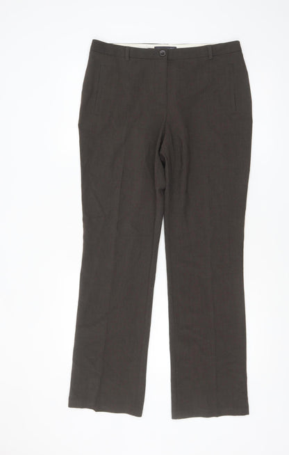 Marks and Spencer Women's Brown Straight Dress Trousers Size 12