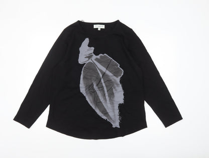 Carolyn Donnelly The Edit Womens Black Long Sleeve Cotton T-Shirt Size L