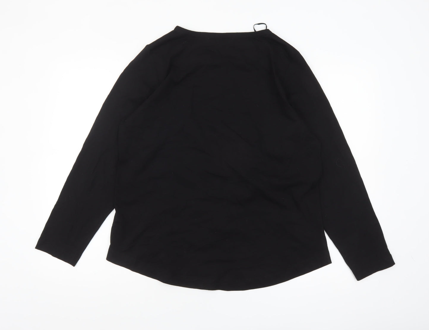Carolyn Donnelly The Edit Womens Black Long Sleeve Cotton T-Shirt Size L