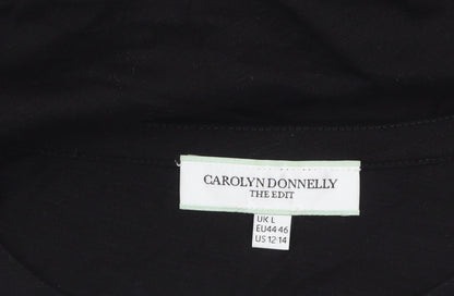 Carolyn Donnelly The Edit Womens Black Long Sleeve Cotton T-Shirt Size L