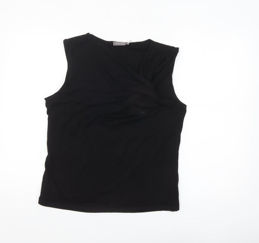 Mint Velvet Women's Black Wrap Sleeveless Blouse Size L