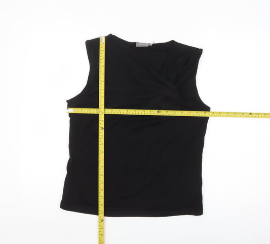 Mint Velvet Women's Black Wrap Sleeveless Blouse Size L