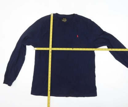 Ralph Lauren Boys Blue XL Long Sleeve Crew Neck Cotton T-Shirt